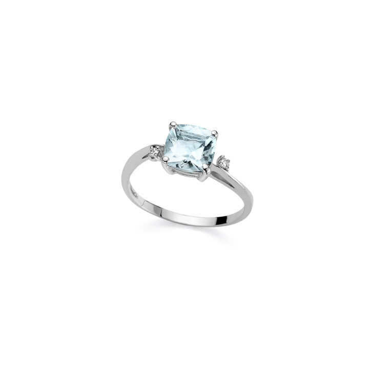 Anello con acqua marina e diamanti DHAA7190.003 collezione “Luce” di Donna Oro