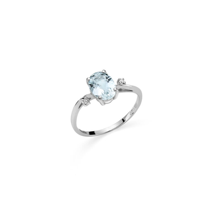 Anello con acqua marina e diamanti DHAA7191.003 collezione “Luce” di Donna Oro