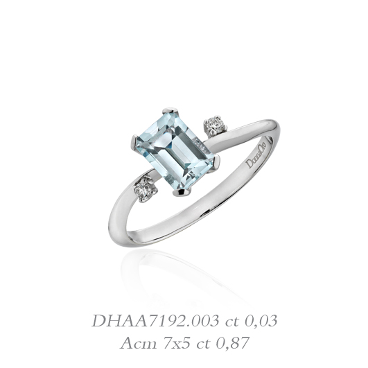 Anello con acqua marina e diamanti DHAA7192.003 collezione “Luce” di Donna Oro