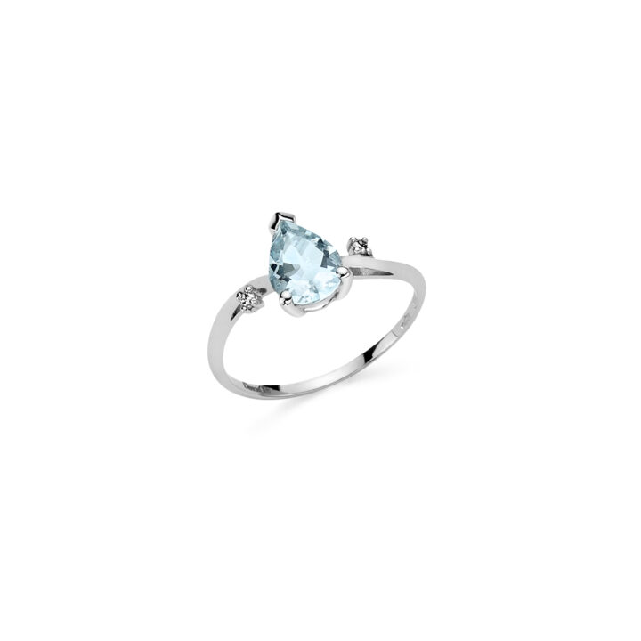 Anello con acqua marina e diamanti DHAA7193.003 collezione “Luce” di Donna Oro