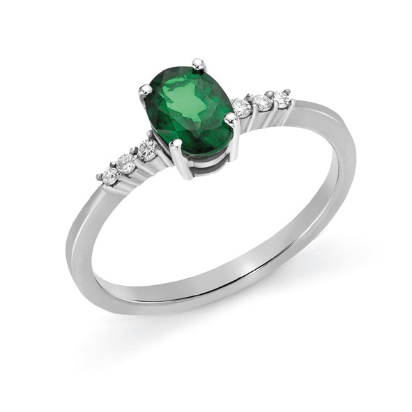 Anello con smeraldo e diamanti DHAE9838.006 collezione “Luce” di Donna Oro