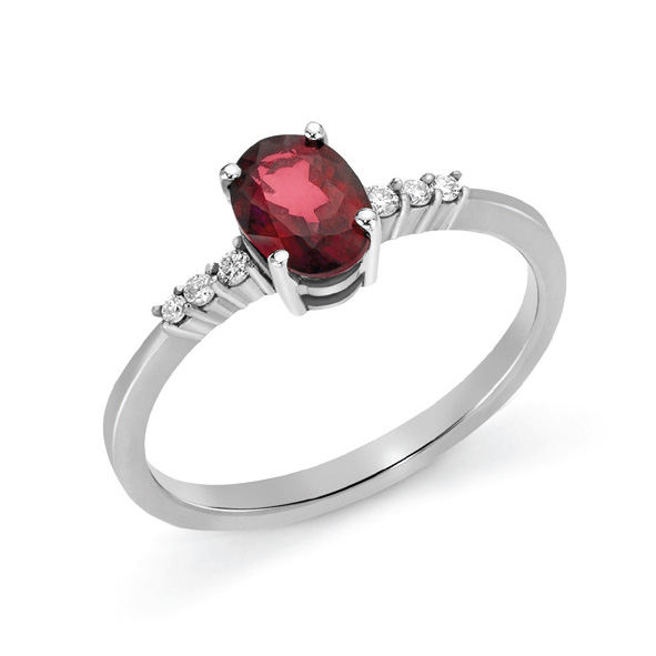 Anello con rubino e diamanti DHAR9838.006 collezione "Luce" di Donna Oro