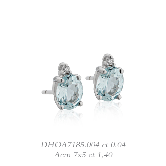 Orecchini con acqua marina e diamanti DHOA7185.004 collezione "Luce" di Donna Oro