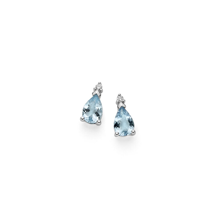 Orecchini con acqua marina e diamanti DHOA7187.004 collezione “Luce” di Donna Oro