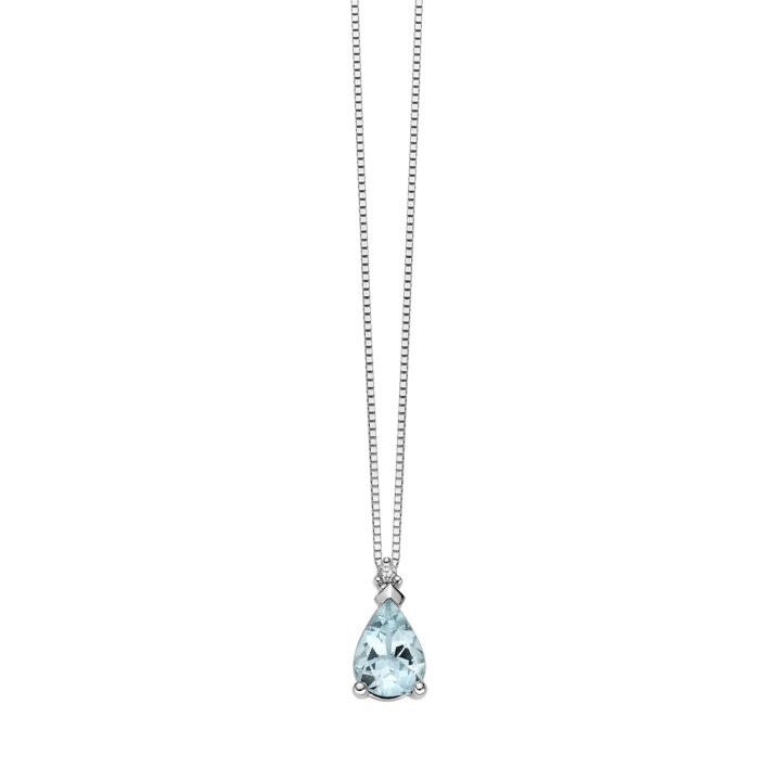 Collana con acqua marina e diamanti DHPA7182.002 collezione “Luce” di Donna Oro