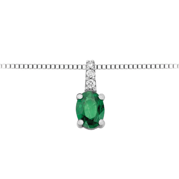Collana con smeraldo e diamanti DHPE9735.005 collezione “Luce” di Donna Oro