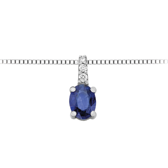 Collana con zaffiro e diamanti DHPZ9735.005 collezione “Luce” di Donna Oro