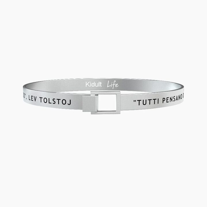Bracciale Kidult TUTTI PENSANO DI CAMBIARE IL MONDO … L. TOLSTOJ