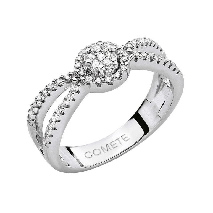 Anello Comete con Rosa di Diamanti