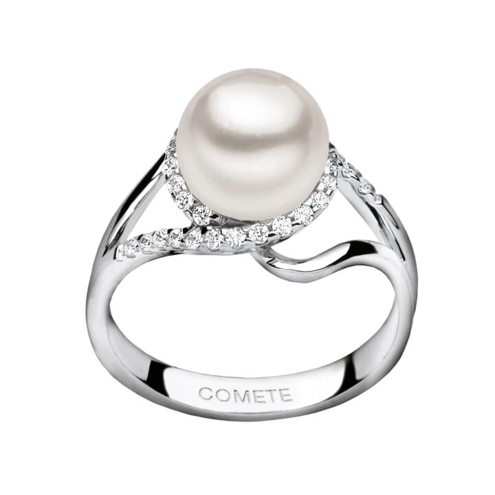 Anello Comete Perla e Diamanti