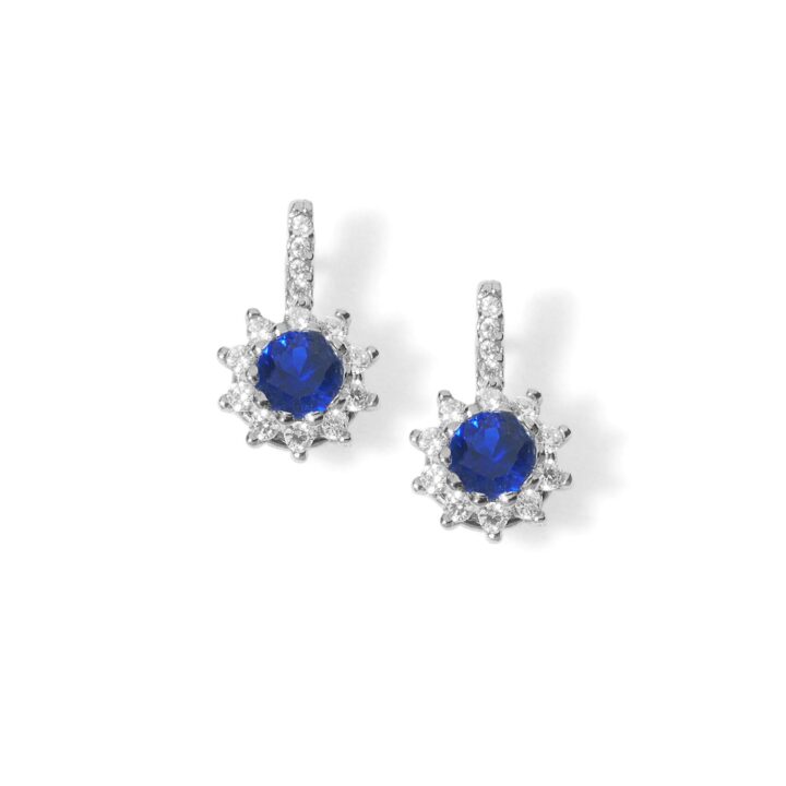 Orecchini Ambrosia con zirconi blu e bianchi