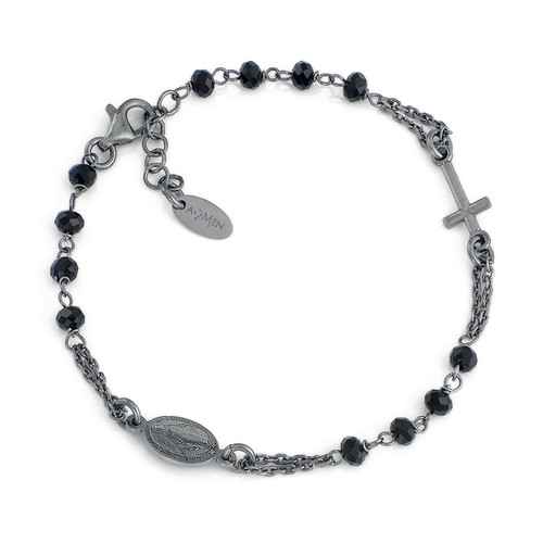 Bracciale AMEN Rosario con cristalli neri