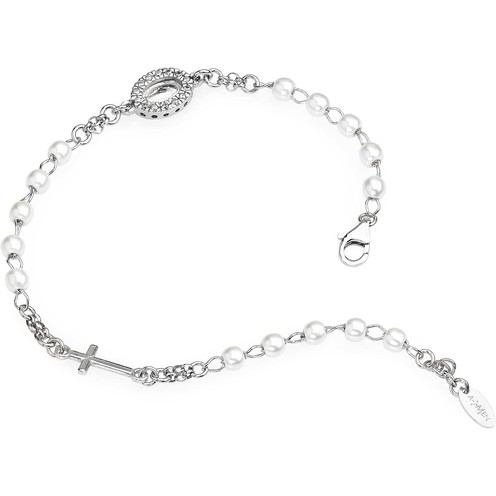 Bracciale AMEN Rosario con perle e zirconi