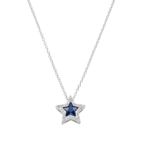 Collana AMEN Stella con zirconi bianchi e blu