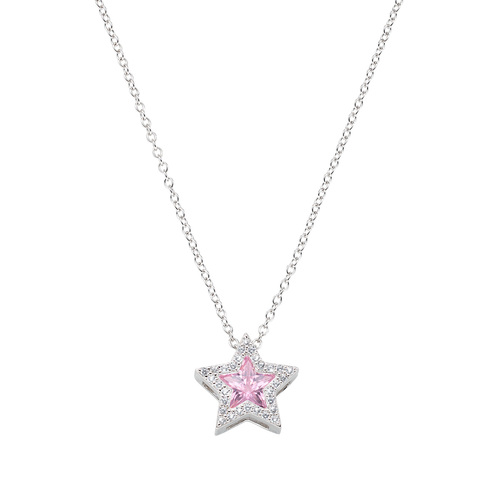 Collana AMEN Stella con zirconi bianchi e rosa