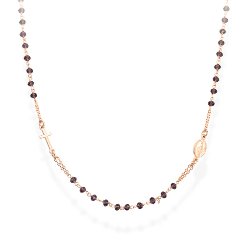 Collana AMEN con cristalli vinaccia