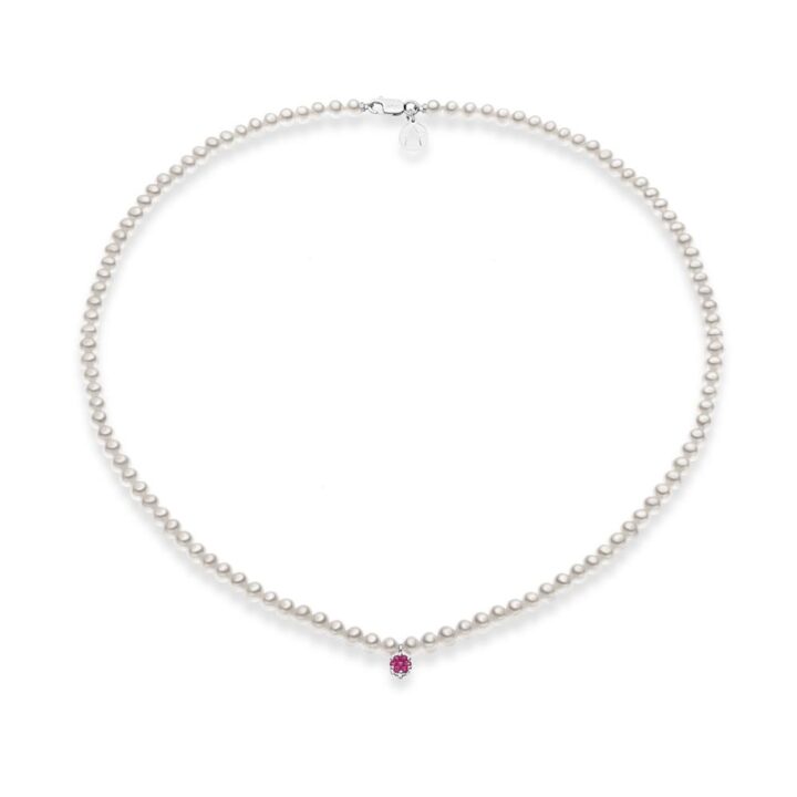 Collana Comete Perle e Rubini