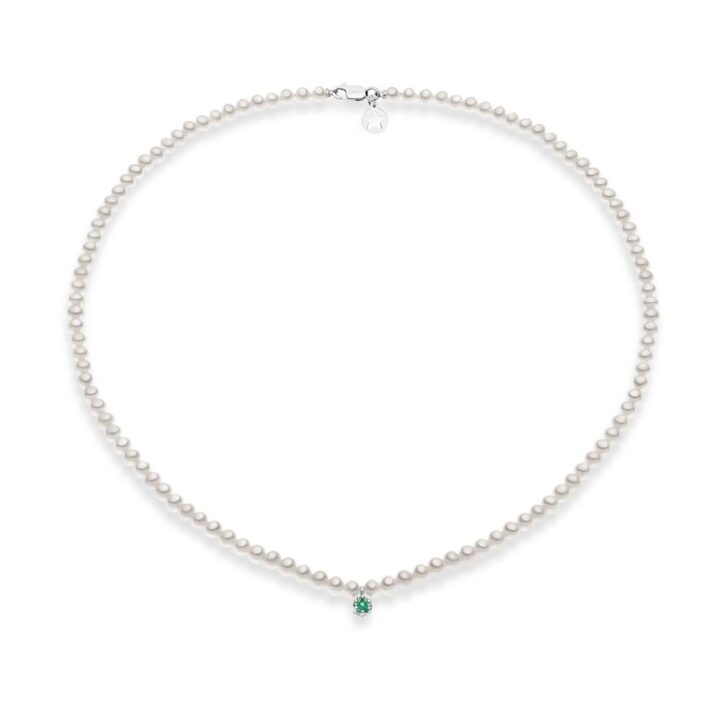 Collana Comete Perle e Smeraldi