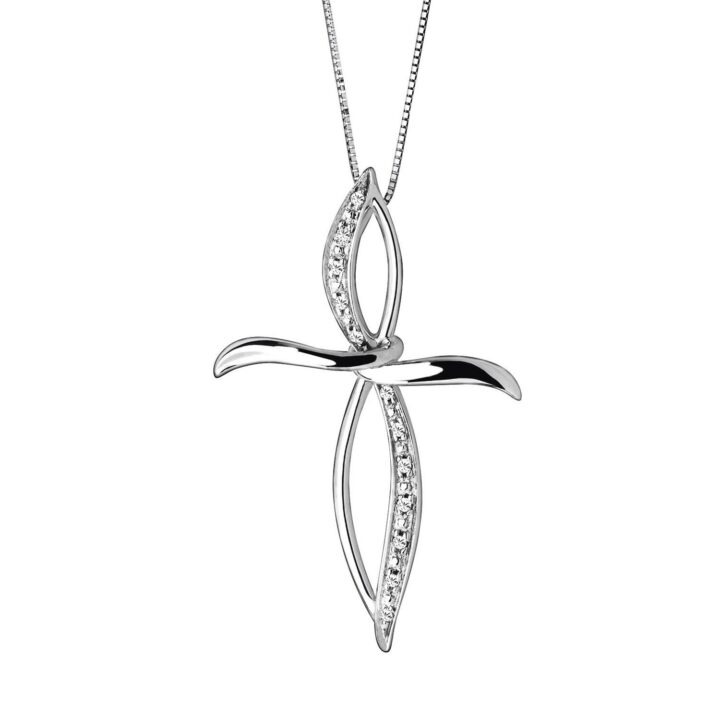 Collana Comete Croce con Diamanti