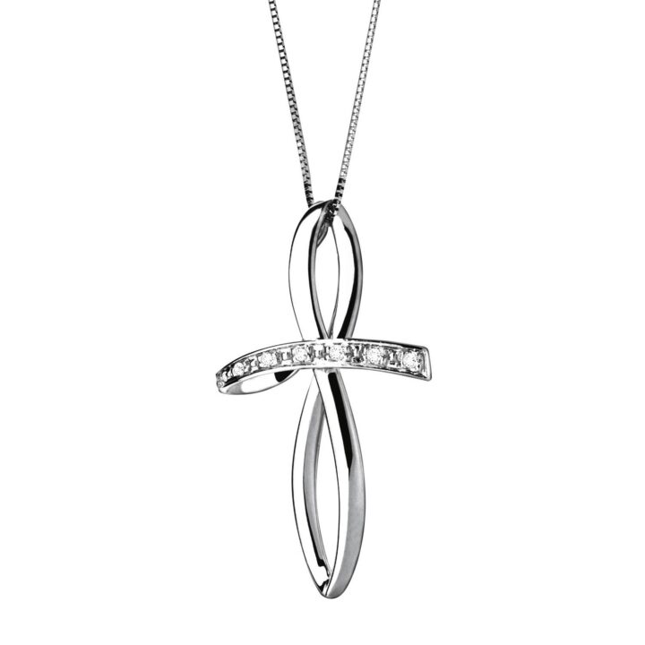 Collana Comete Croce con Diamanti