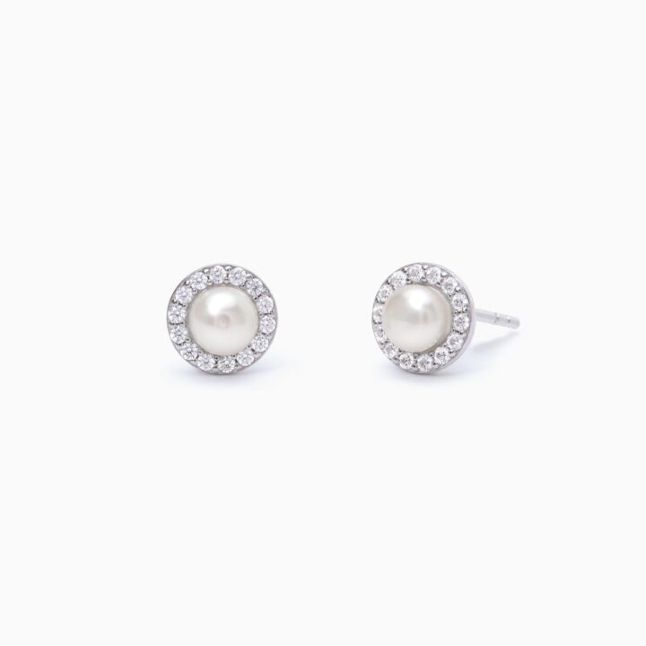 Orecchini Mabina in argento con perle coltivate e zirconi MILANESIENNE