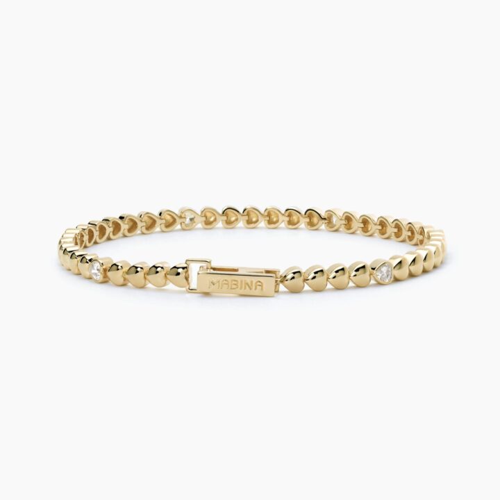 Bracciale Mabina argento dorato con cuori PENSIERO STUPENDO