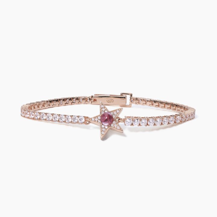 Bracciale Mabina tennis stella rosato con tormalina sintetica STARLET