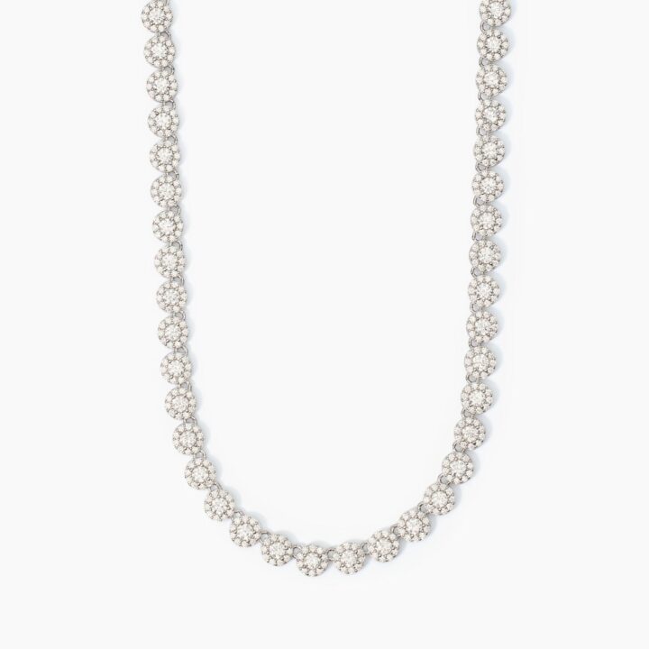 Girocollo Mabina tennis in argento con zirconi Milanesienne