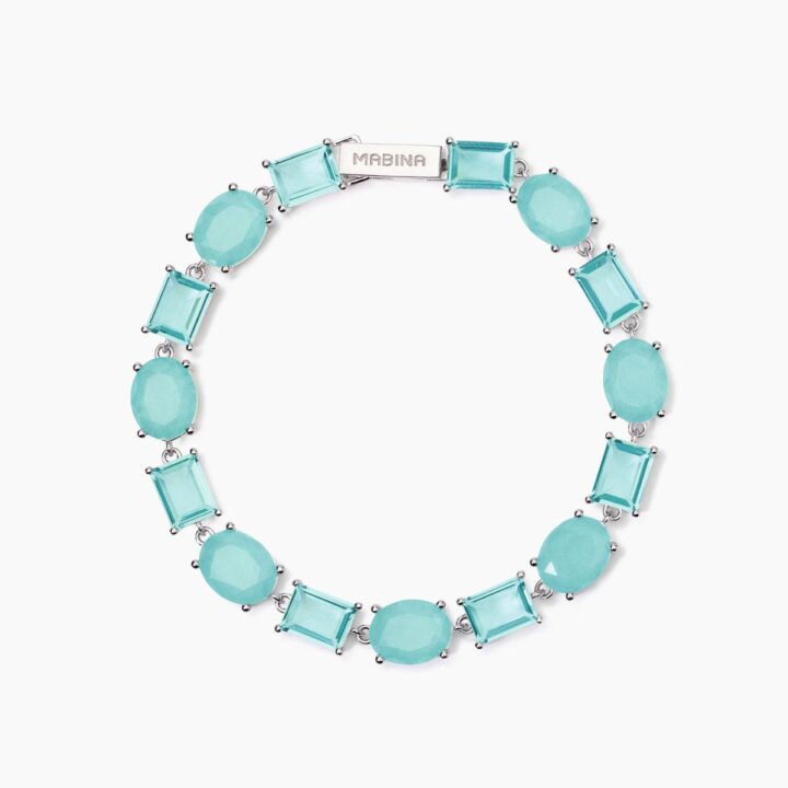 Bracciale Mabina con fusion stone glass azzurro SANTORINI