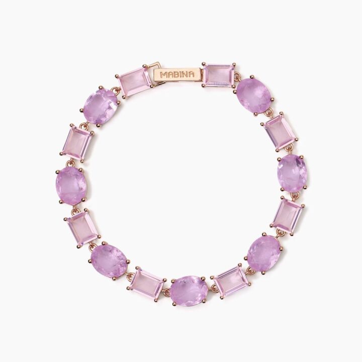 Bracciale Mabina con fusion stone glass rosa Santorini