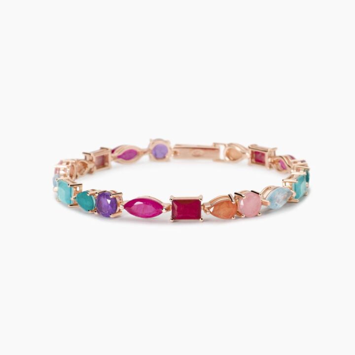 Bracciale Mabina placcato oro rosa con fusion stone SANTORINI
