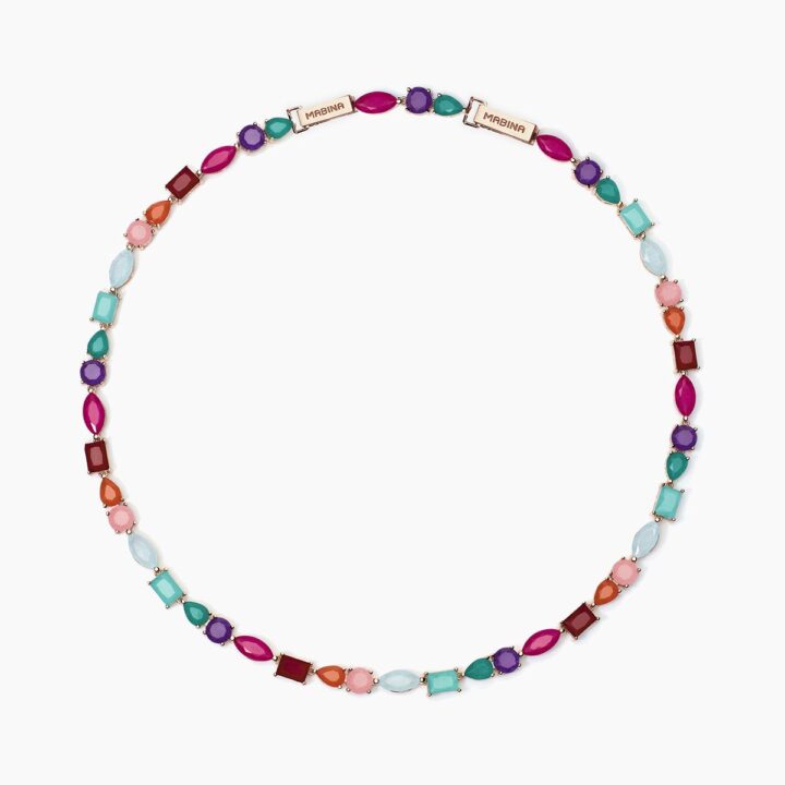 Girocollo Mabina con fusion stone multicolor Santorini