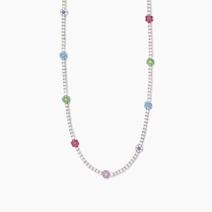 Girocollo Mabina tennis con elementi fiore Fior Fiore