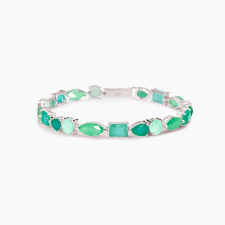 Bracciale Mabina con fusion stone glass verde SANTORINI