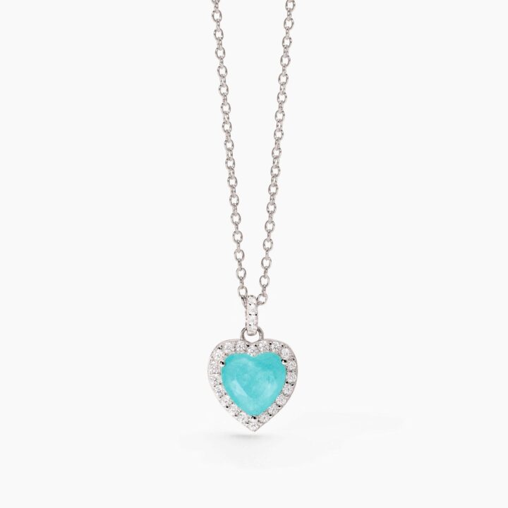 Girocollo Mabina in argento con glass azzurro Non Sarà Un'avventura