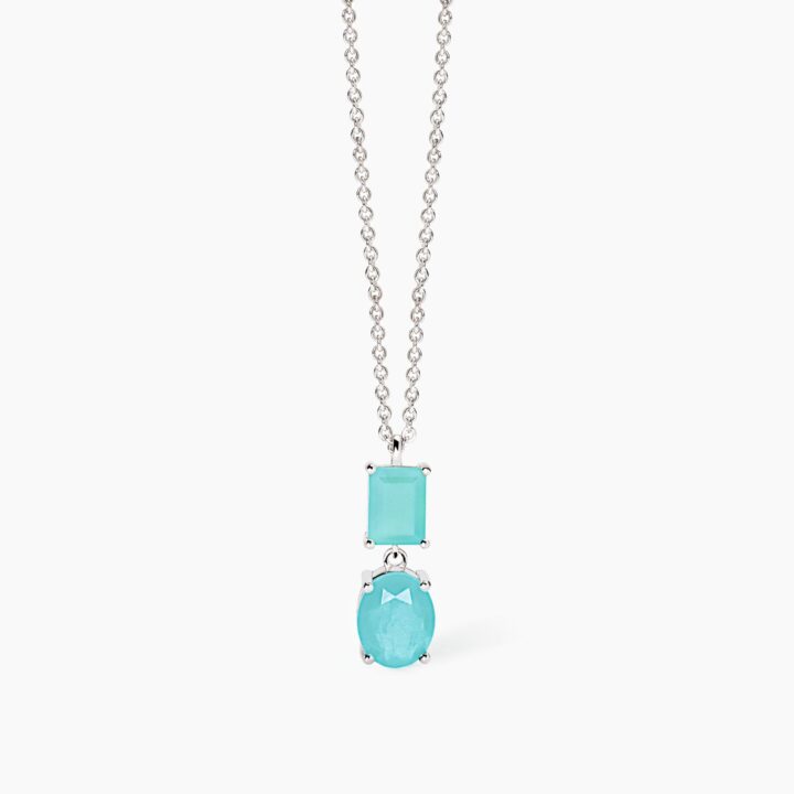 Girocollo Mabina con fusion stone glass azzurro SANTORINI