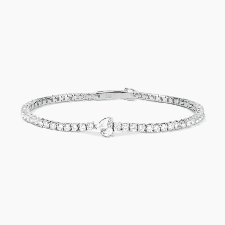Bracciale tennis Mabina con zircone a cuore centrale TENNIS CLUB