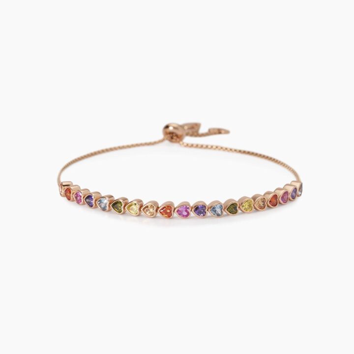 Bracciale Mabina con tennis di tormalina e acquamarina sintetiche Pensiero Stupendo